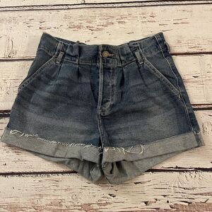 HOLLISTER Size 5 w27 Ultra High Rise Mom Short 3"Blue Denim‎ Jean Shorts Women's